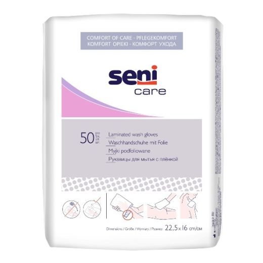 Seni Care washandjes met folielaag 50 stuks