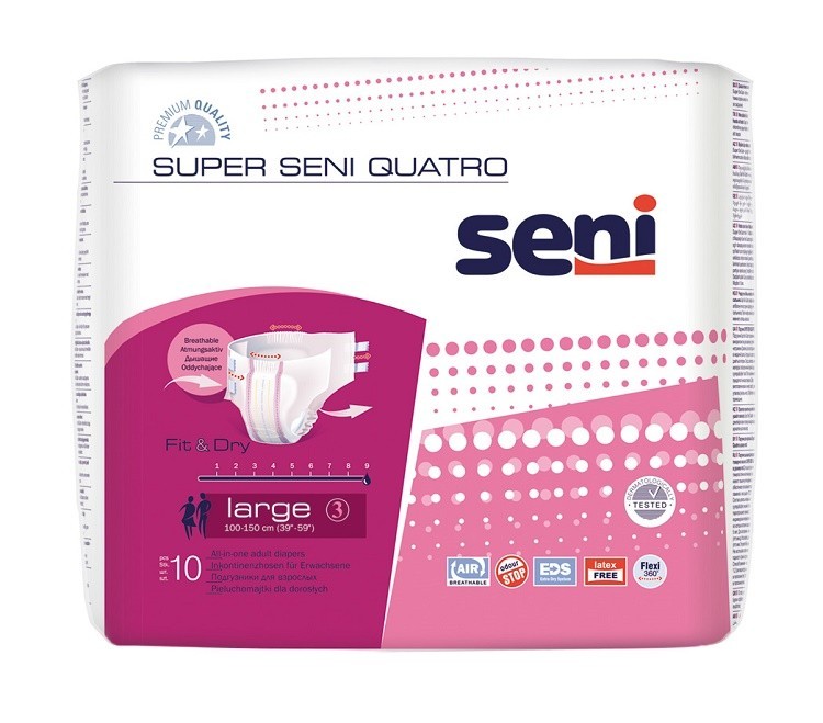 Super Seni Quatro slips Large discreet en supersnel in huis