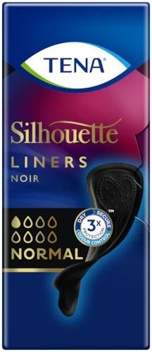 Tena Silhouette Noir Normal Liners | Zwarte incontinentie-inlegkruisjes 