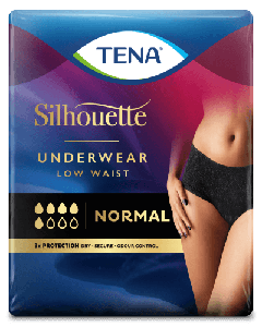 Tena Silhouette Normal Noir - lage taille - Large