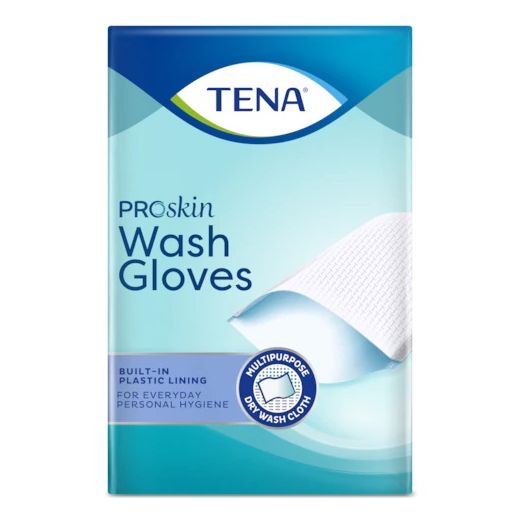 TENA ProSkin Wash Gloves Met plastic binnenzijde