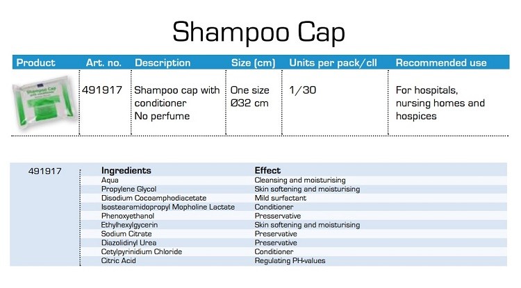 abena shampoo cap info